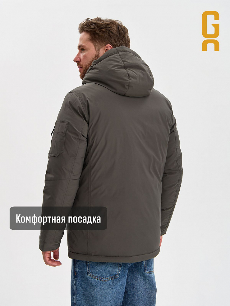 Куртка мужская зимняя GRIZMAN, серо-зеленая, модель 75423