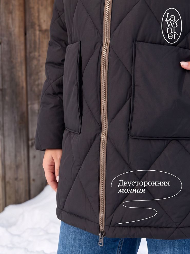 Куртка женская зимняя LAWINTER, черная, модель 86313