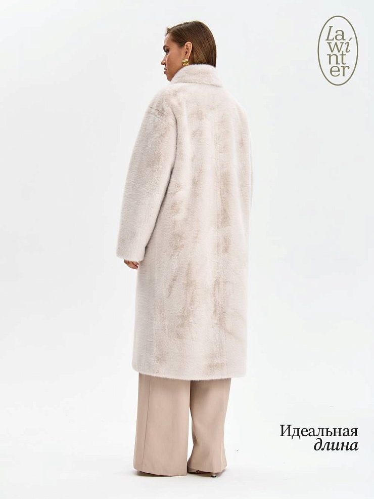 Шуба женская зимняя LAWINTER, молочная, модель 53683