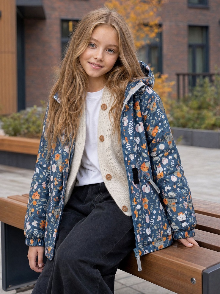 Куртка для девочки демисезонная BRITT, графит, модель 64412