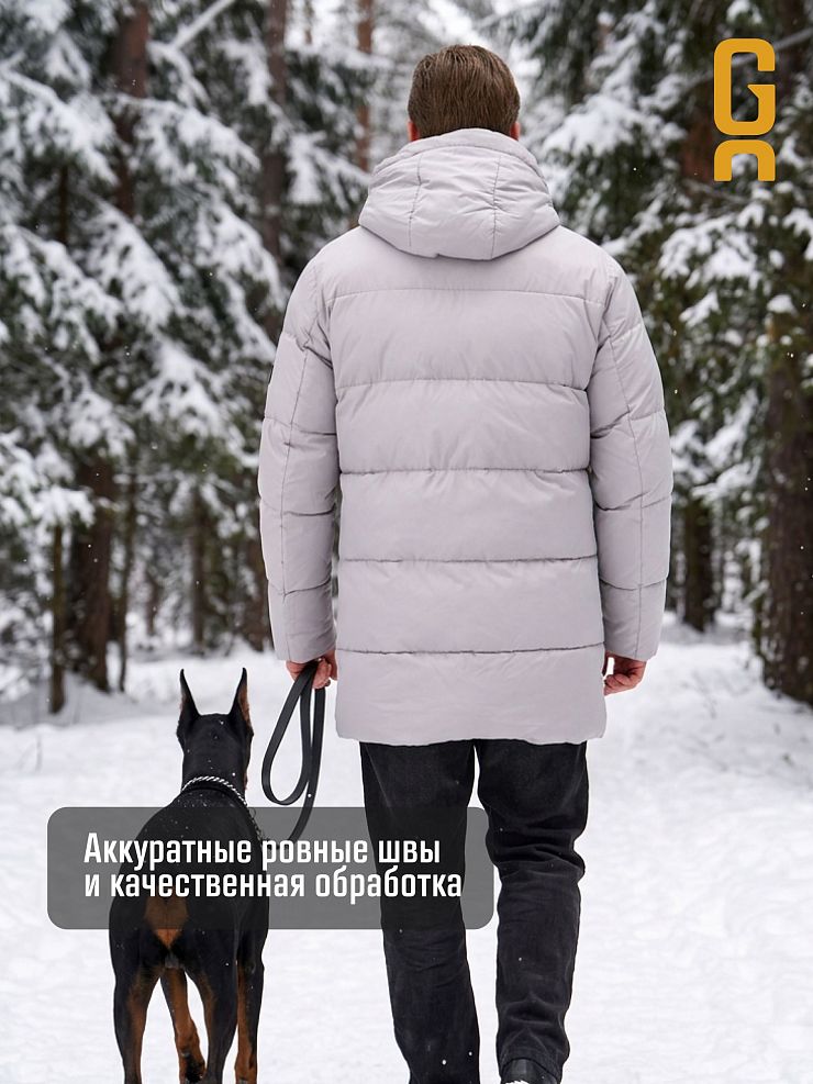Пуховик мужской зимний GRIZMAN, светло-серый, модель 76438