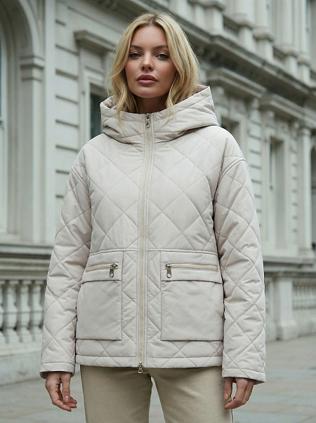 Куртка женская демисезонная LAWINTER, бежевая, модель 85250