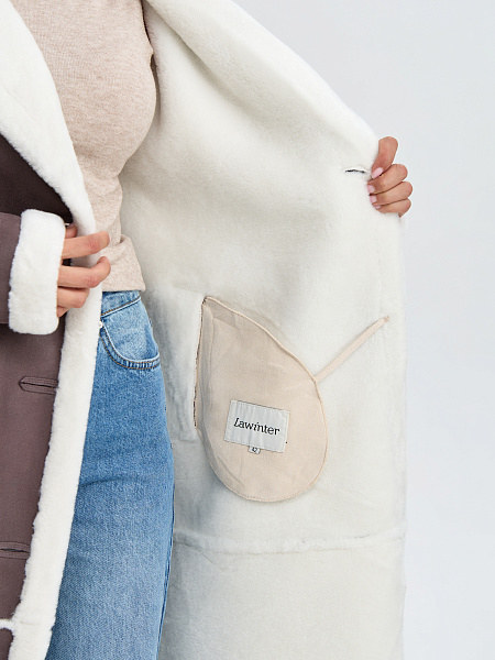 Дубленка LAWINTER  модель 34419, цвет Серый