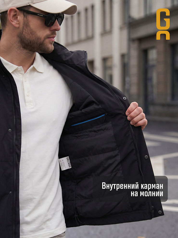 Куртка мужская демисезонная GRIZMAN, черная, модель 73529