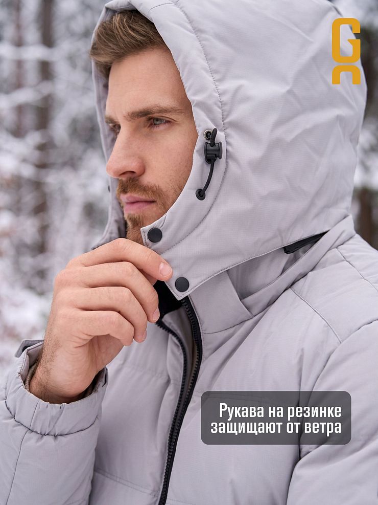 Куртка мужская зимняя GRIZMAN, светло-серая, модель 76411