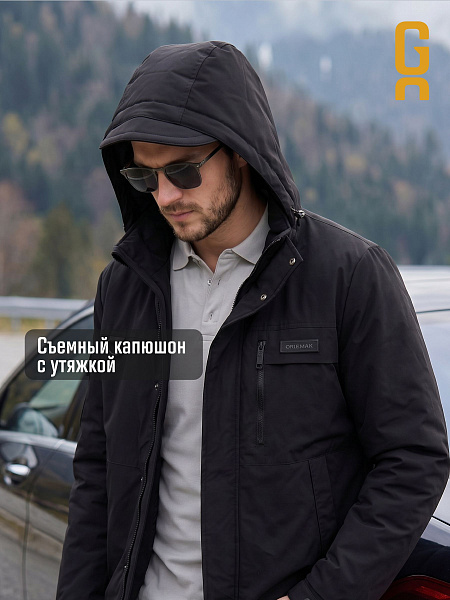 Куртка мужская демисезонная GRIZMAN, черная, модель 74919