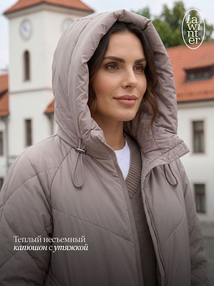 Пальто женское демисезонное LAWINTER, капучино, модель 84844