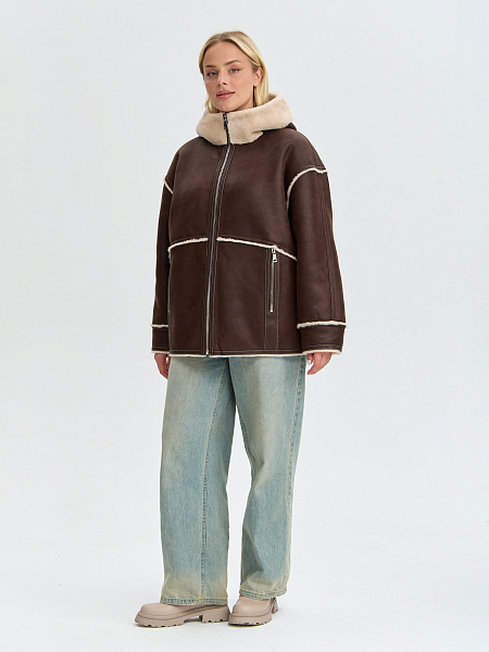 Дубленка LAWINTER  модель 35860, цвет Коричневый