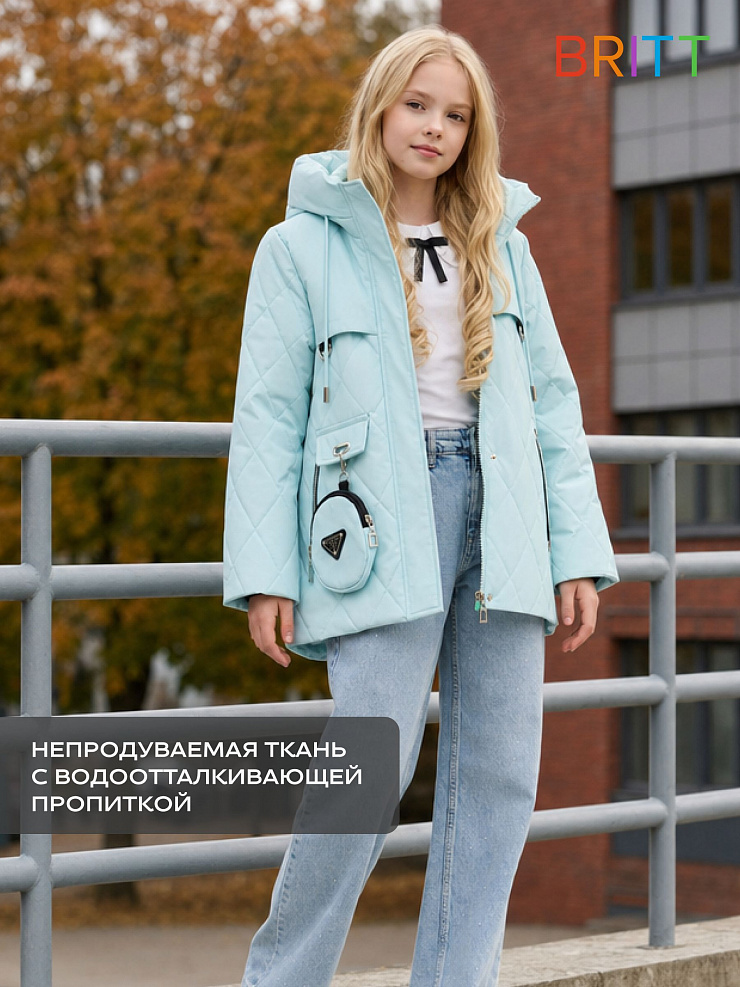 Куртка для девочки демисезонная BRITT, мята, модель 63239