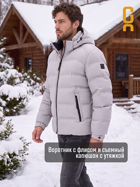 Куртка мужская зимняя GRIZMAN, светло-серая, модель 76411