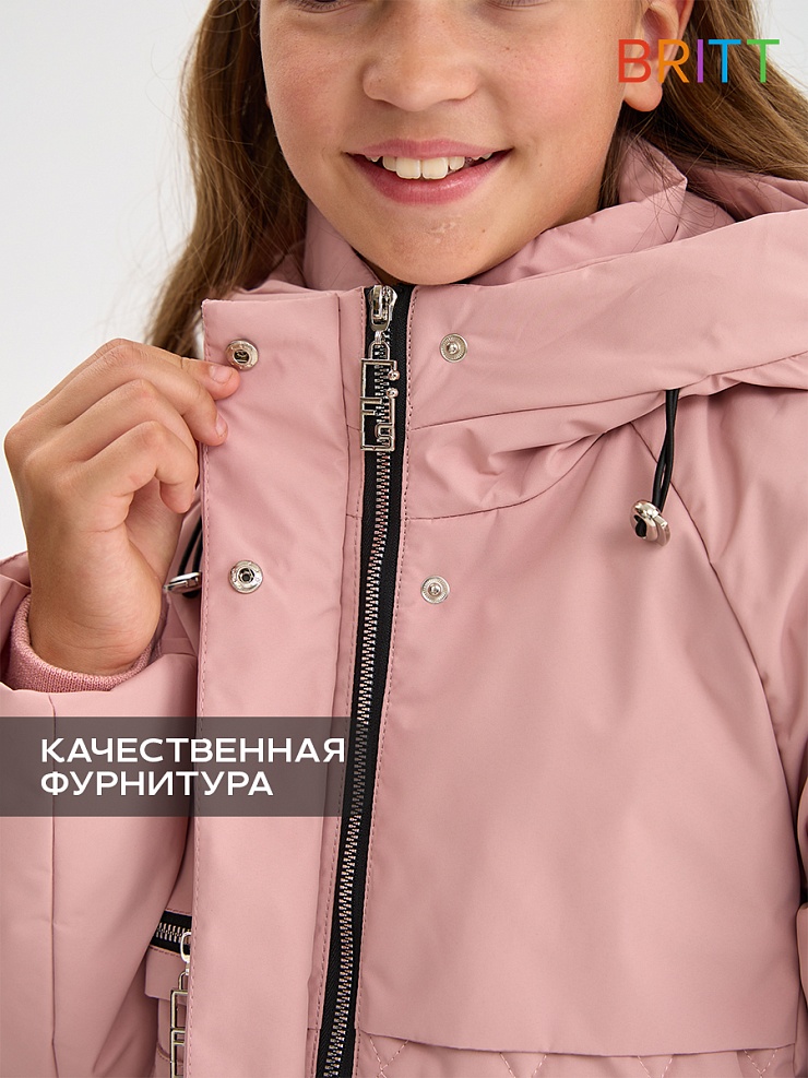 Куртка для девочки демисезонная BRITT, розовая, модель 63603