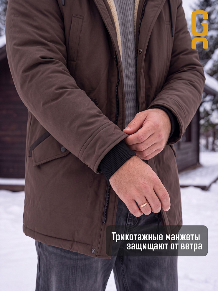 Парка мужская зимняя GRIZMAN, коричневая, модель 75880
