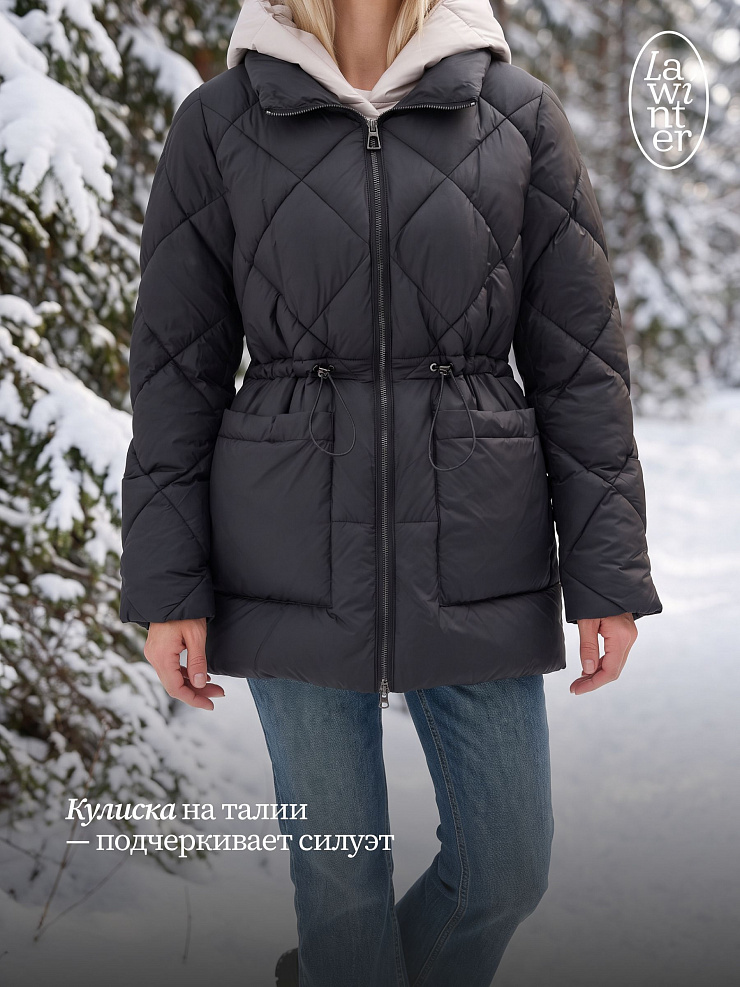 Куртка женская зимняя LAWINTER, коричневая, модель 86675