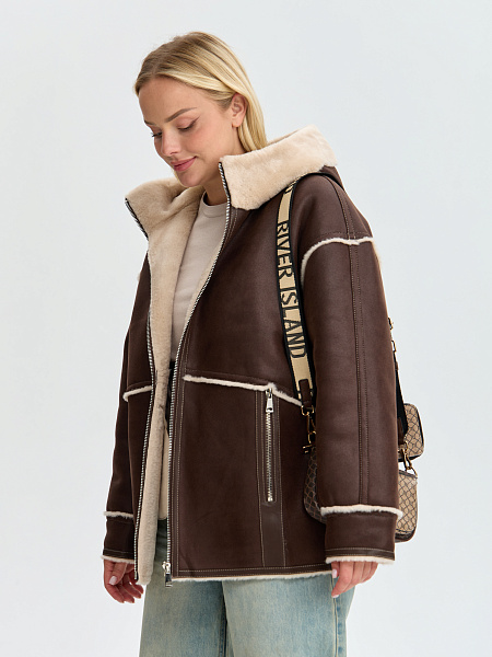 Дубленка LAWINTER  модель 35860, цвет Коричневый