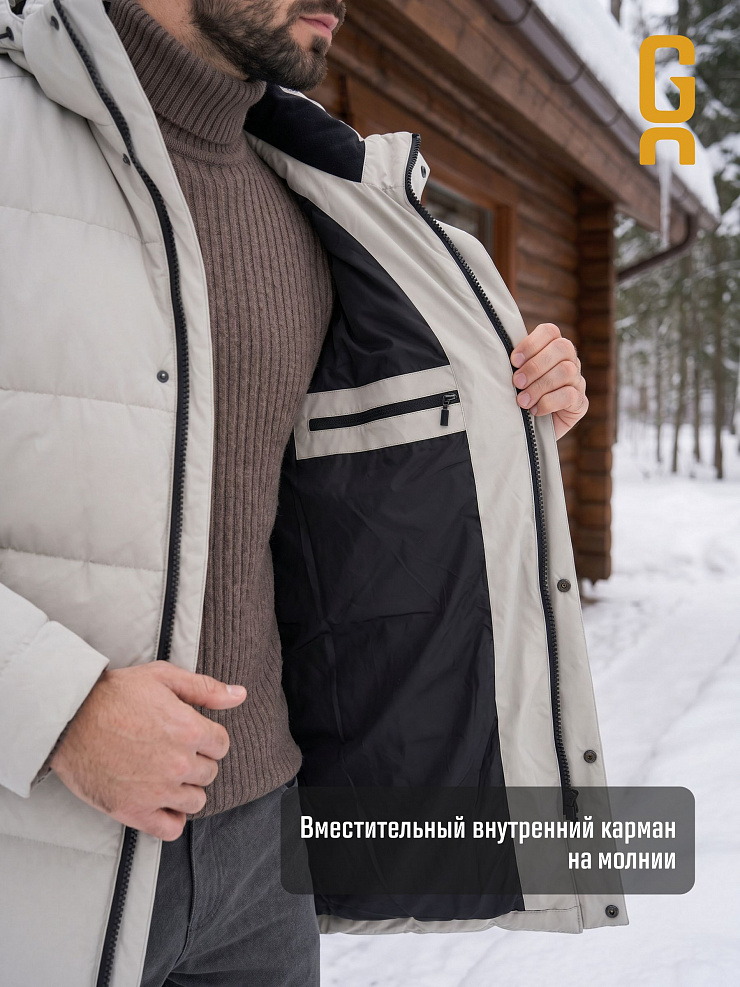 Куртка мужская зимняя GRIZMAN, светло- серая, модель 73853