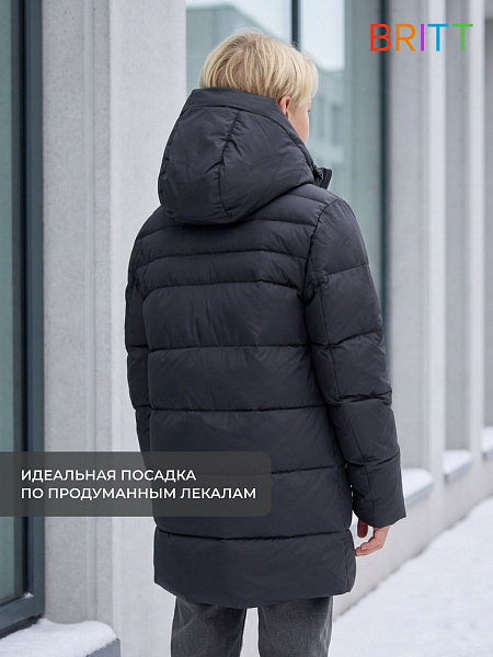 Куртка для мальчика зимняя BRITT, темно-синяя, модель 65832