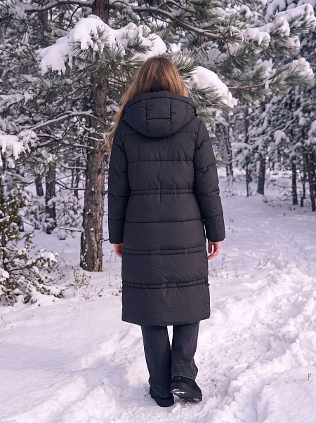 Пуховик женский зимний LAWINTER, черный, модель 86865