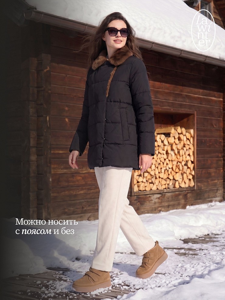 Куртка женская зимняя LAWINTER, черная, модель 84739
