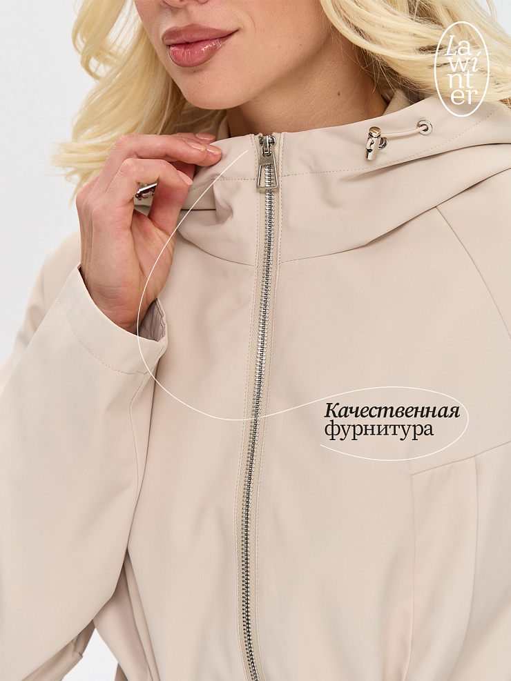 Куртка женская осенняя LAWINTER, бежевая, модель 8434