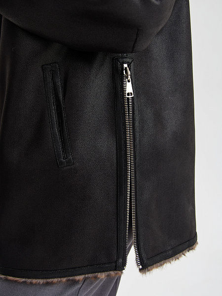 Дубленка LAWINTER  модель 35622, цвет Черный леопард