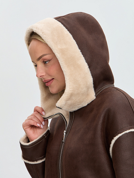 Дубленка LAWINTER  модель 35860, цвет Коричневый