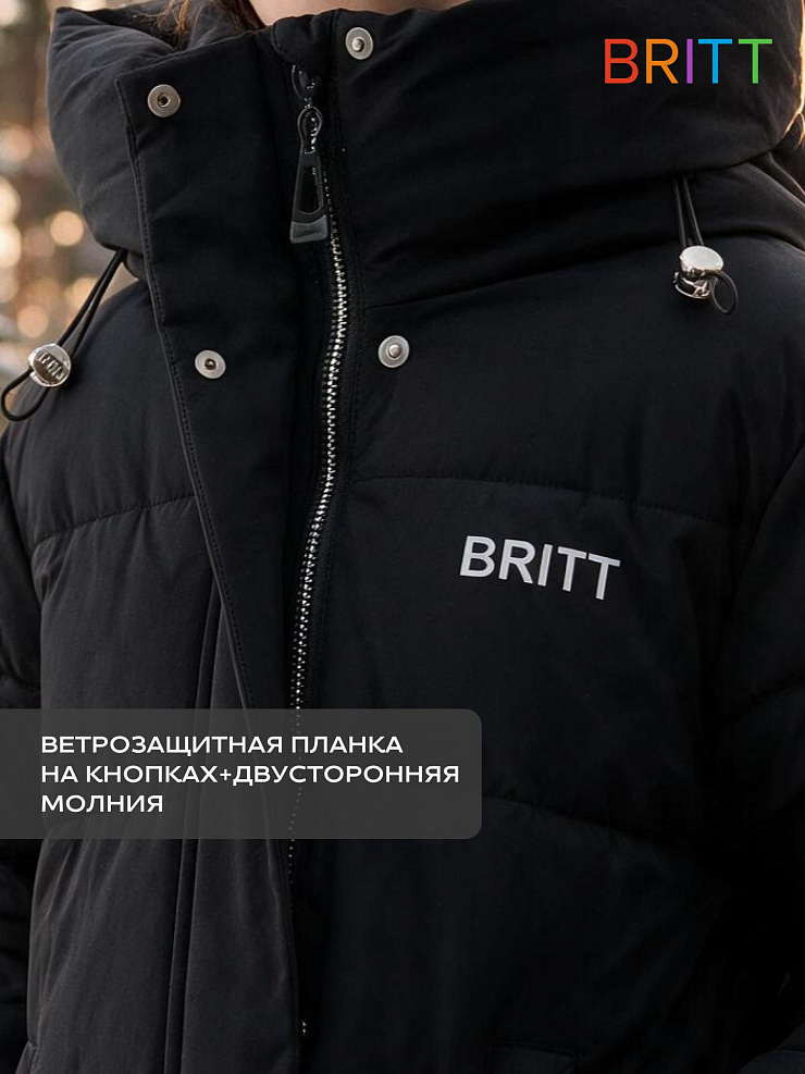 Куртка для девочки зимняя BRITT, черная, модель 66731