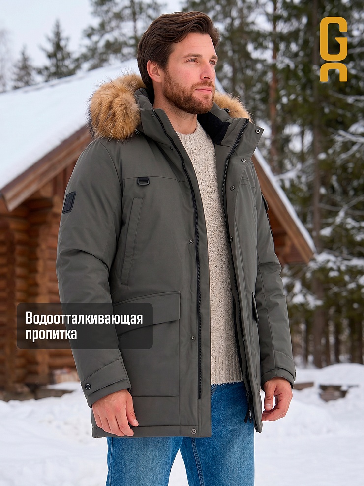 Парка мужская зимняя GRIZMAN, олива, модель 73594
