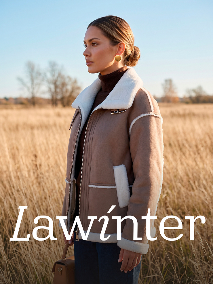 Дубленка женская зимняя LAWINTER, мокко, модель 34571