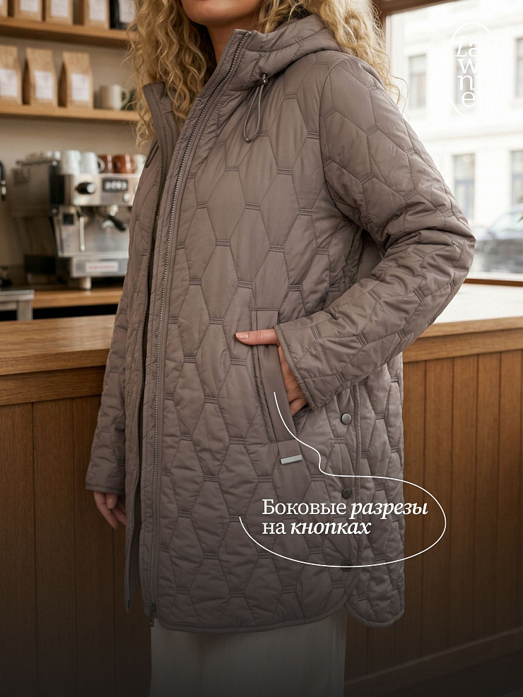 Куртка женская демисезонная LAWINTER, кофе, модель 86246