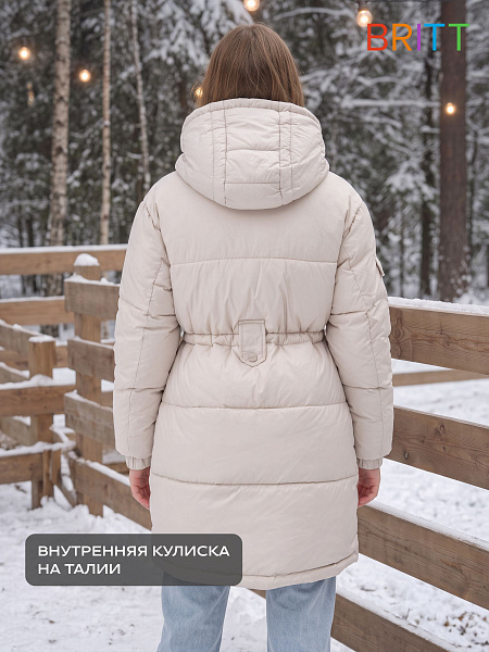 Куртка для девочки зимняя BRITT, молочная, модель 66391