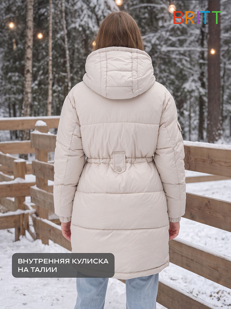 Куртка для девочки зимняя BRITT, молочная, модель 66391