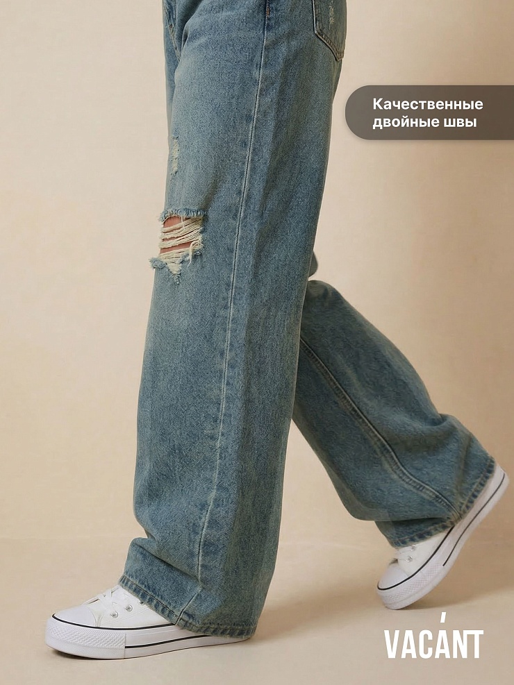 Джинсы для девочки осенние VACANT, синие, модель 104406