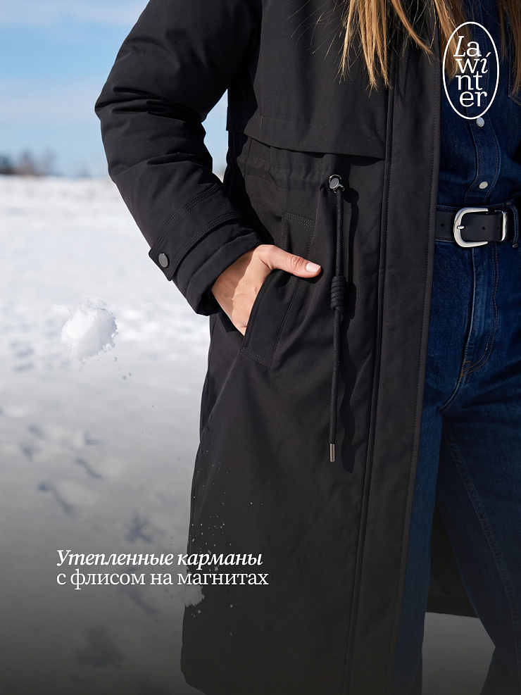 Парка женская зимняя LAWINTER, черная, модель 83726