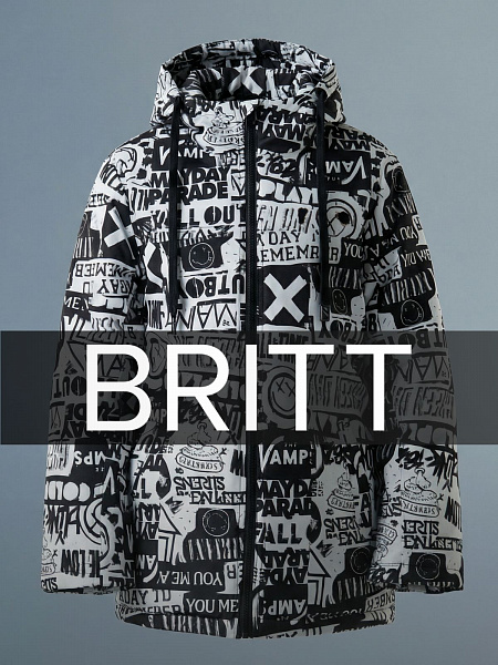 Куртка для мальчика демисезонная BRITT, черно-белая, модель 63844