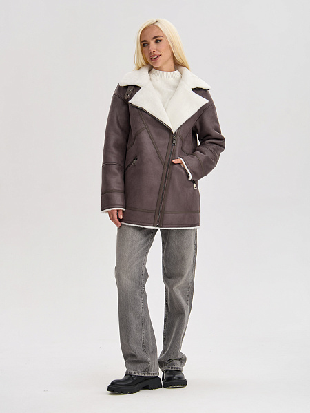 Дубленка LAWINTER  модель 35766, цвет Серый