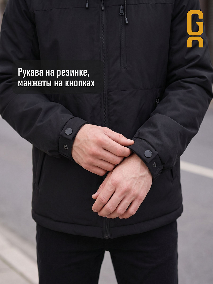 Куртка мужская демисезонная GRIZMAN, черная, модель 73802