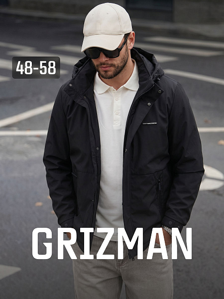 Куртка мужская демисезонная GRIZMAN, черная, модель 73529