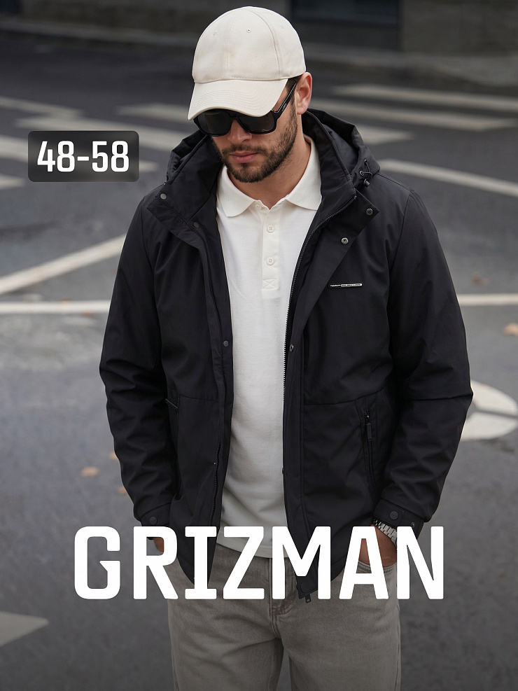 Куртка мужская демисезонная GRIZMAN, черная, модель 73529