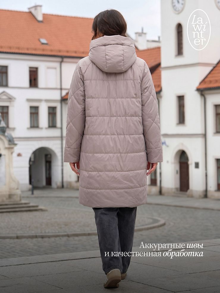 Пальто женское демисезонное LAWINTER, капучино, модель 84844
