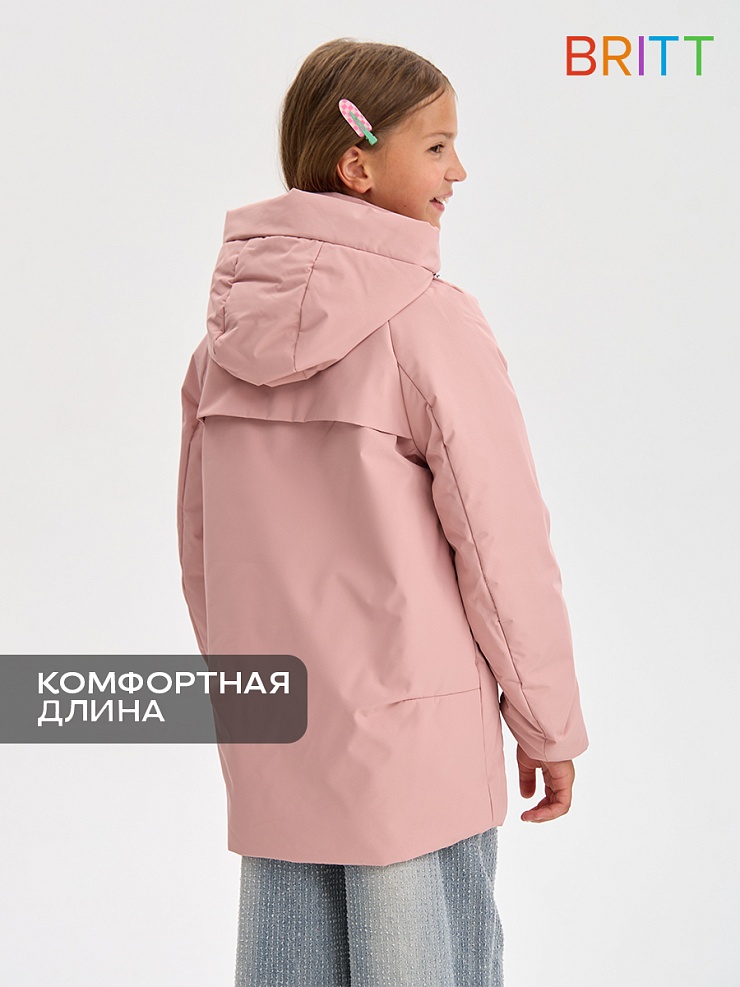 Куртка для девочки демисезонная BRITT, розовая, модель 63603