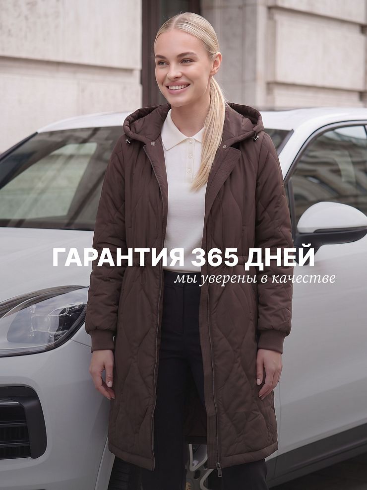 Пальто женское демисезонное LAWINTER, коричневое, модель 83885