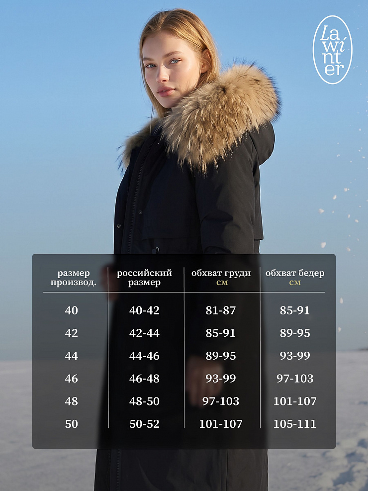Парка женская зимняя LAWINTER, черная, модель 83726