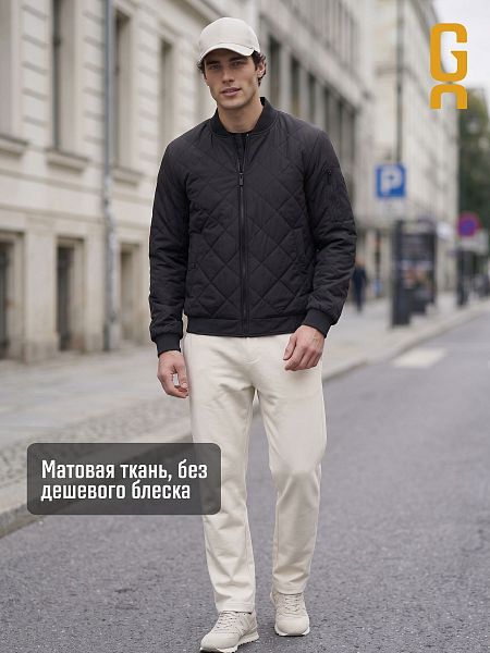 Бомбер мужской демисезонный GRIZMAN, черный, модель 72509