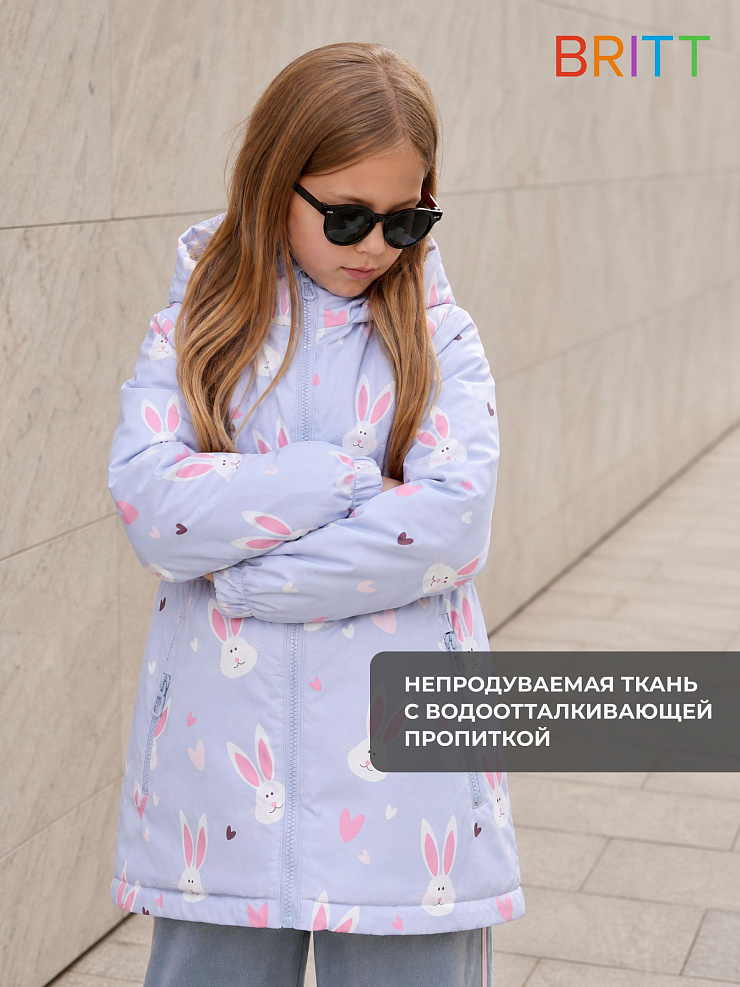 Куртка для девочки демисезонная BRITT, серая, модель 65440