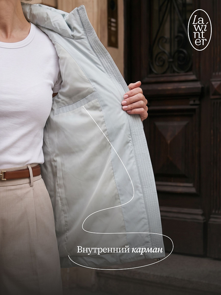 Куртка женская демисезонная LAWINTER, светло-голубая, модель 86687