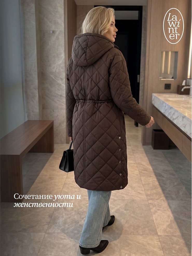 Куртка женская демисезонная LAWINTER, коричневая, модель 85355