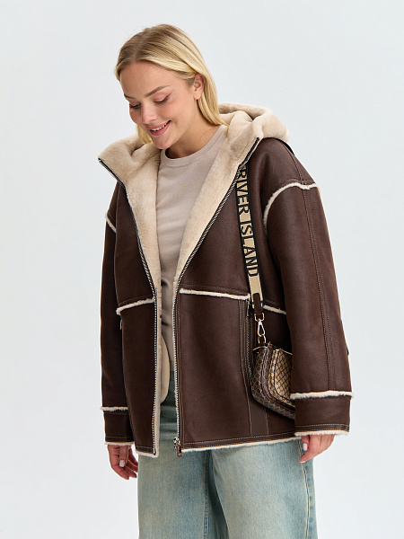 Дубленка LAWINTER  модель 35860, цвет Коричневый