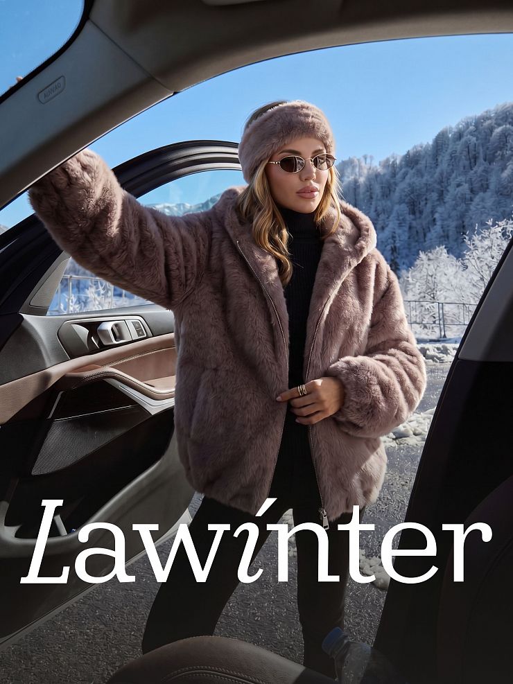 Шуба женская зимняя LAWINTER, темно-серая, модель 54832