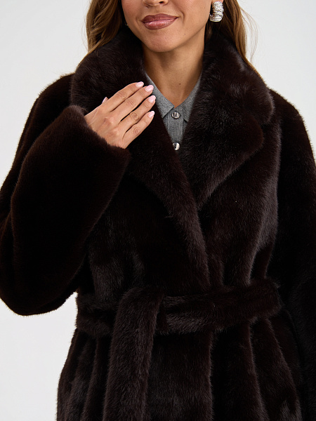 Шуба LAWINTER  модель 5391, цвет Темно-коричневый
