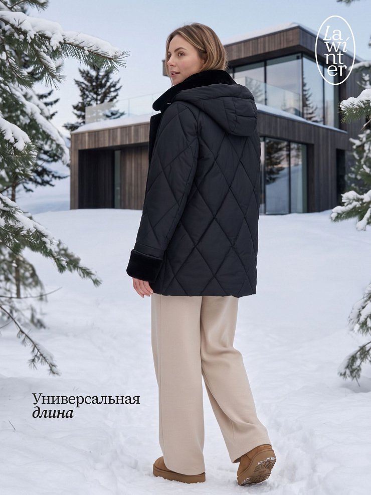 Куртка женская зимняя LAWINTER, черная, модель 8535